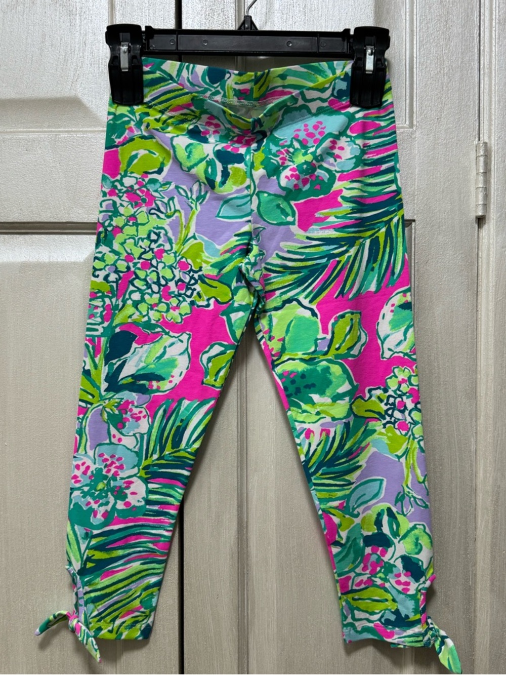 Lilly Pulitzer Girls L(8-10) Maia Leggings "Early Bloomer" tropical floral print